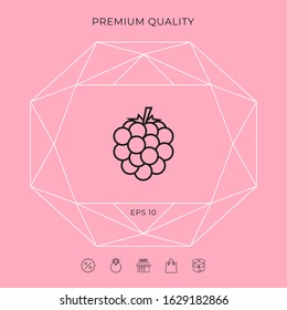 Raspberry, blackberry line icon. Graphic elements for your design