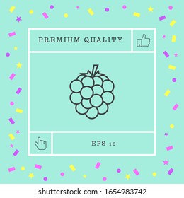 Raspberry, blackberry line icon. Graphic elements for your design
