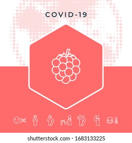 Raspberry, blackberry line icon. Graphic elements for your design