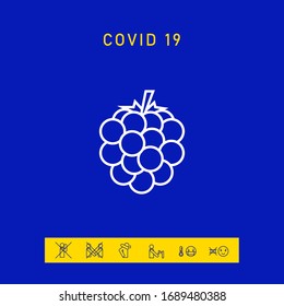 Raspberry, blackberry line icon. Graphic elements for your design