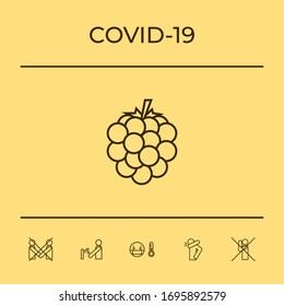 Raspberry, blackberry line icon. Graphic elements for your design