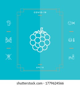 Raspberry, icono de la línea de mora negra. Elementos gráficos para su diseño