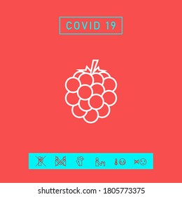 Raspberry, blackberry line icon. Graphic elements for your design
