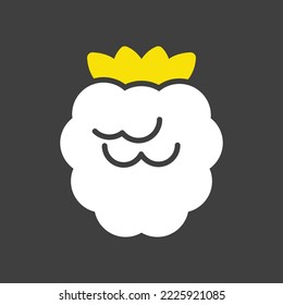 Raspberry, glifo vector de moras negras sobre icono de fondo oscuro. Símbolo gráfico del sitio web de comida y bebida, diseño de aplicaciones, aplicaciones móviles y medios impresos, logotipo, interfaz de usuario