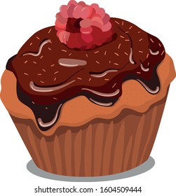 Raspberry cake with chocolate cream