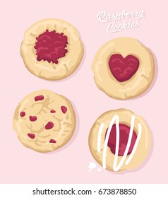 Raspberry Cookies vector