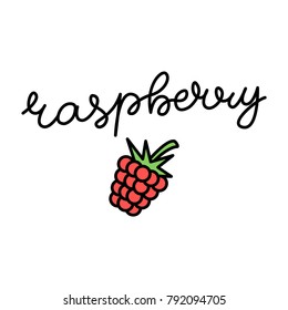 Raspberry Cursive Lettering Vector Colorful