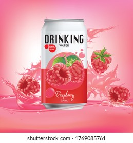 Raspberry  and design of raspberry package and juice