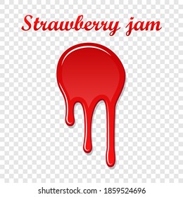 Raspberry Drip Jam 3D. Sweet Raspberries Splash Isolated White Transparent Background. Fruit Strawberry Splashing. Realistic Syrup Design. Jelly Drop Dessert. Berry Sauce Dripping Vector Illustration