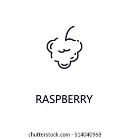 Raspberry flat icon. Single high quality outline symbol of fruit for web design or mobile app. Thin line signs of Raspberry for design logo, visit card, etc. Outline pictogram of Raspberry. 
