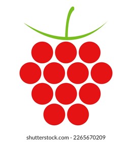 Raspberry flat outlined solid vector icon. Raspberry icon