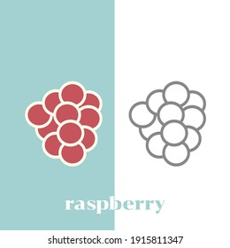 raspberry fruit icon flat design vector.