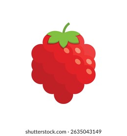Raspberry fruit icon in flat style. Raspberries berry vector illustration on isolated background. Nature snack sign business concept.