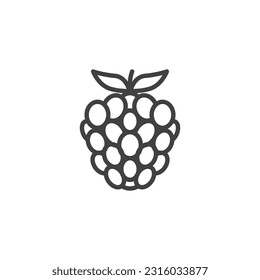 Raspberry fruit line icon. linear style sign for mobile concept and web design. Raspberry outline vector icon. Symbol, logo illustration. Vector graphics