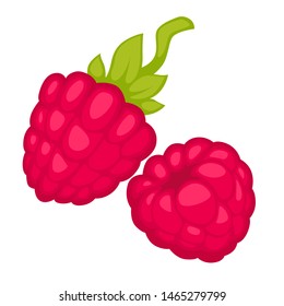 Raspberry fruit organic meal isolated vegetarian ingredient icon fresh product harvest on farm closeup of sweet berry, with seeds seasonal ripe production realistic healthy element flat style