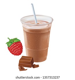 Raspberry fruit with a raspberry shake or smoothie