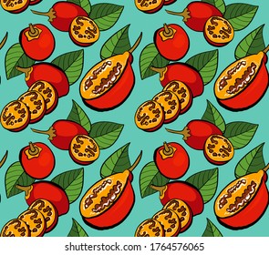 Raspberry hand drawn doodle repeated seamless pattern.