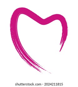 Raspberry heart in grunge style on white background 