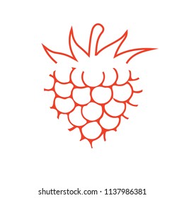raspberry, heart, love, sign, logo, red berry