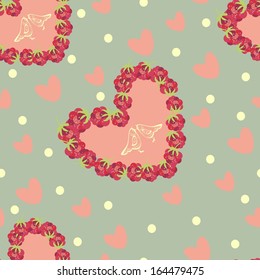 raspberry hearts pattern 
