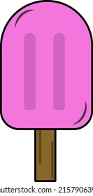 raspberry ice cream on a stick