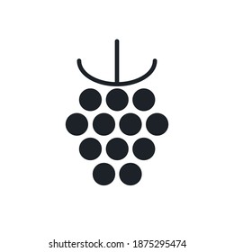 Raspberry icon. Black isolated silhouette. Fill solid icon. Modern minimalistic design. Fruit Vector illustration.