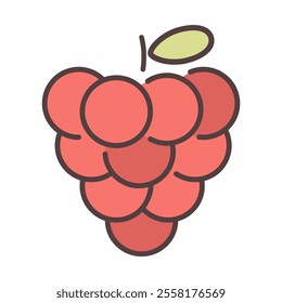 Raspberry icon elements Fruit isolate illustration vector Editable