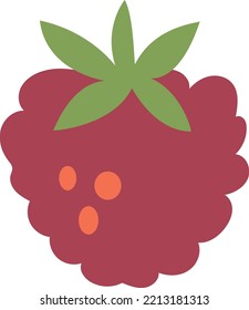 Raspberry icon. Hand drawn red juicy berry