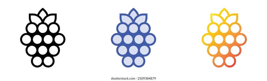 Raspberry icon. Linear, Blue Fill and Gradient Style Design Isolated On White Background