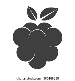 Raspberry icon silhouette isolated on white background. Logo template. Raster.