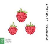 Raspberry icon. Simple filled outline style. Berry, pictogram, ripe, pink, sweet, delicious, food, nature, vegetarian concept. Vector design illustration isolated on white background. EPS 10