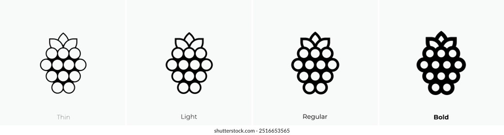 Raspberry icon. Thin, Light Regular And Bold style design isolated on white background