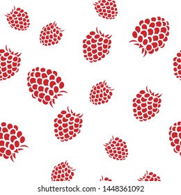 raspberry isolated seamless pattern in minimal style