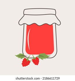 Raspberry Jam Isolated Icon, Jelly Jar Outline Vector Icon. Fruit Jam Jar With Fresh Berry Isolated On White Background.