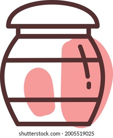Raspberry jam jar, illustration, vector on a white background.