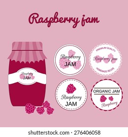 Raspberry jam, labels.