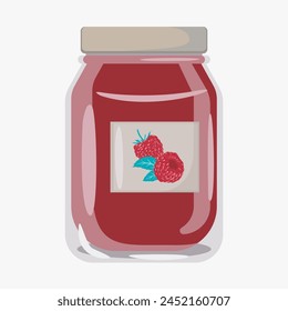Raspberry jam simple flat illustration