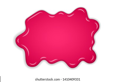 Raspberry jam. Sweet raspberries splash isolated white background. Fruit strawberry candy splashing. 3D realistic syrup design. Jelly flow dessert. Berry sauce dripping liquid Vector illustration