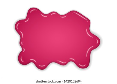 Raspberry jam. Sweet raspberries splash isolated white background. Fruit strawberry candy splashing. 3D realistic syrup design. Jelly flow dessert. Berry sauce dripping liquid Vector illustration