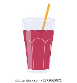 Raspberry juice flat isolated illustration