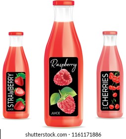 raspberry juice package.illustration vector