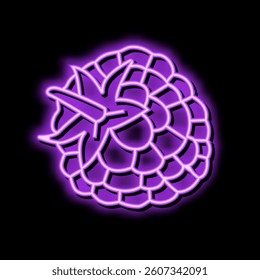 raspberry leaf berry neon light sign vector. raspberry leaf berry illustration