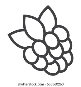 Raspberry line icon, fruit and diet, vector graphics, a linear pattern on a white background, eps 10.