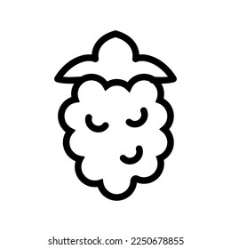 Raspberry line icon isolated on white background. Black flat thin icon on modern outline style. Linear symbol and editable stroke. Simple and pixel perfect stroke vector illustration.