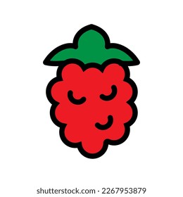 Raspberry line icon isolated on white background. Black flat thin icon on modern outline style. Linear symbol and editable stroke. Simple and pixel perfect stroke vector illustration.