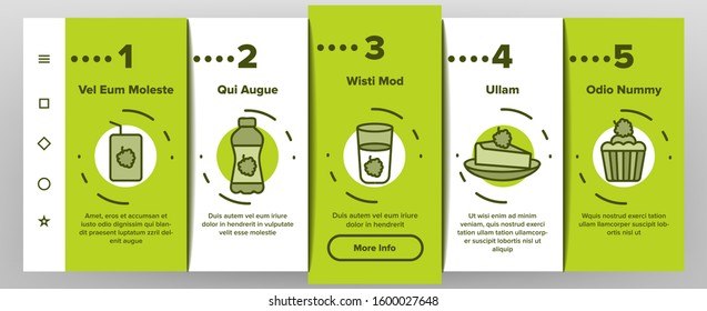 Raspberry Nutrition Onboarding Mobile App Page Screen Vector. Raspberry Jam And Ice Cream, Cocktail And Juice In Package, Pie And Cupcake Illustrations