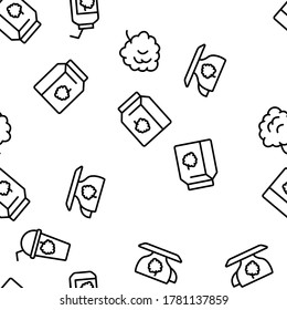 Raspberry Nutrition Vector Seamless Pattern Thin Line Illustration