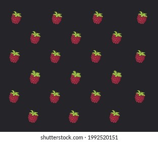 Raspberry pattern design. Fruit repeat design for apparel. Berry vector design. fruit graphic print design for fashion and others. 