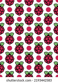 Raspberry Pattern Vector Illustration Icon. Esp 10