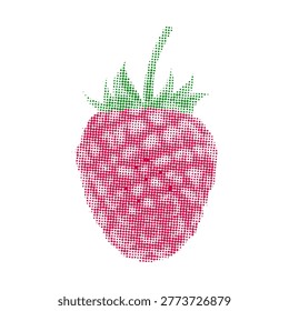 raspberry with photocopy effects. halftone vector